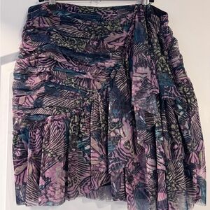 Anthropologie Asymmetrical Skirt in Pink and Blue